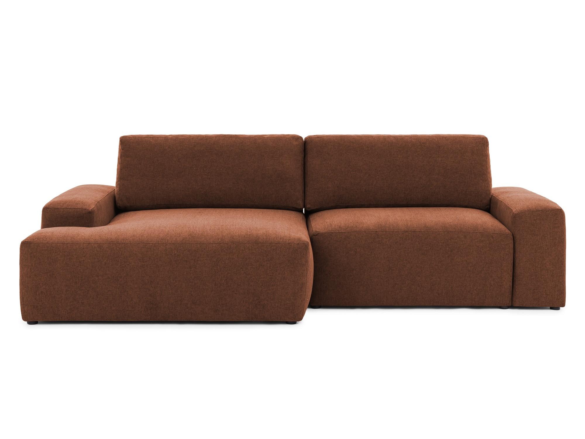 ECKSOFA Lennon aus Braun Strukturstoff mit Schlaffunktion und Bettkasten - Schwarz/Braun, Holz/Kunststoff (137/264cm) - S-Style