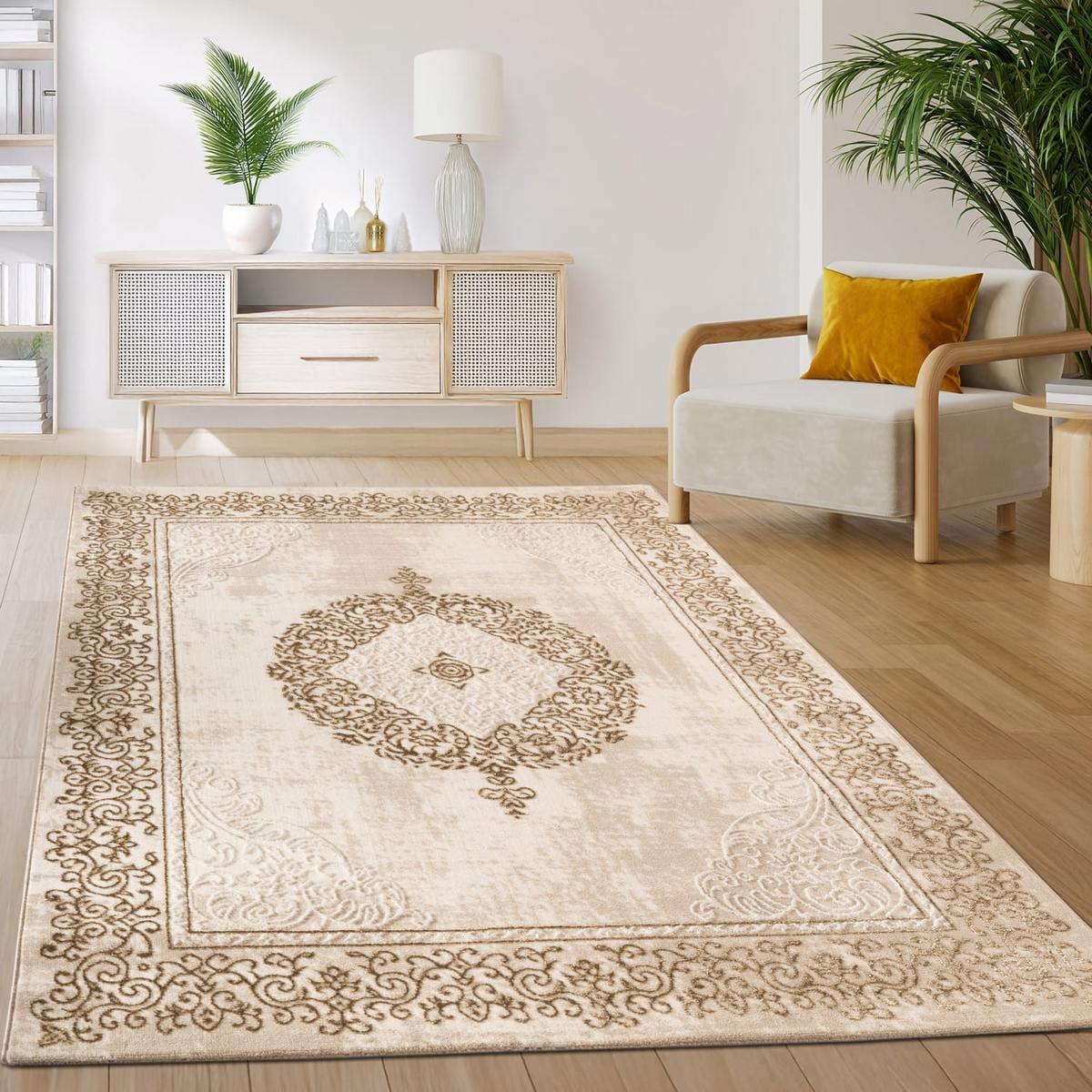 KURZFLORTEPPICH, orientalisch, Florhöhe 8 mm, Beige, 80 x 150 cm - Beige, Textil (150/80cm) - KADIMA DESIGN
