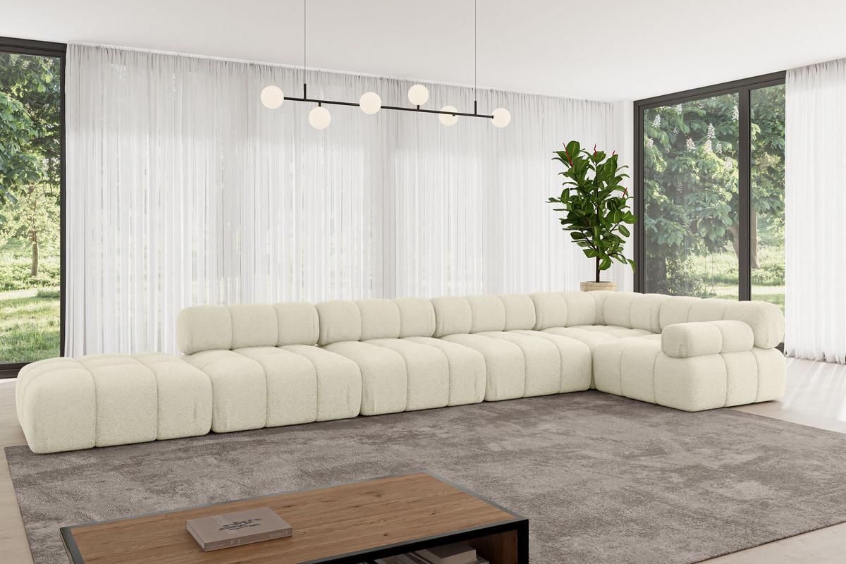 ECKSOFA modulares Sofa Felto-L3 - 475x190x70 cm Beige Bouclé - Beige, Holzwerkstoff/Textil (475/190cm) - ALTDECOR