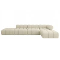 ECKSOFA modulares Sofa Kerru-L2 - 380x190x70 cm Beige Bouclé - Beige, Holzwerkstoff/Textil (380/190cm) - ALTDECOR