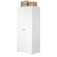 KLEIDERSCHRANK weiß 81 x 176 cm, Drehtürenschrank 2-türig - Schwarz/Weiß, Holzwerkstoff/Kunststoff (81/176/51cm) - Top.Furn