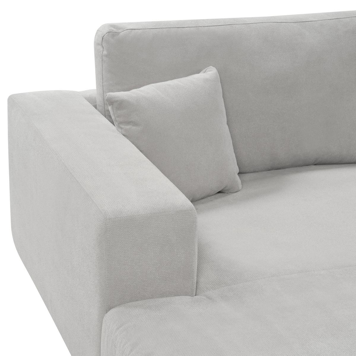 3-SITZER-ECKSOFA hellgrau linksseitig Lofoten - Schwarz/Grau, Textil (250/190cm) - Beliani