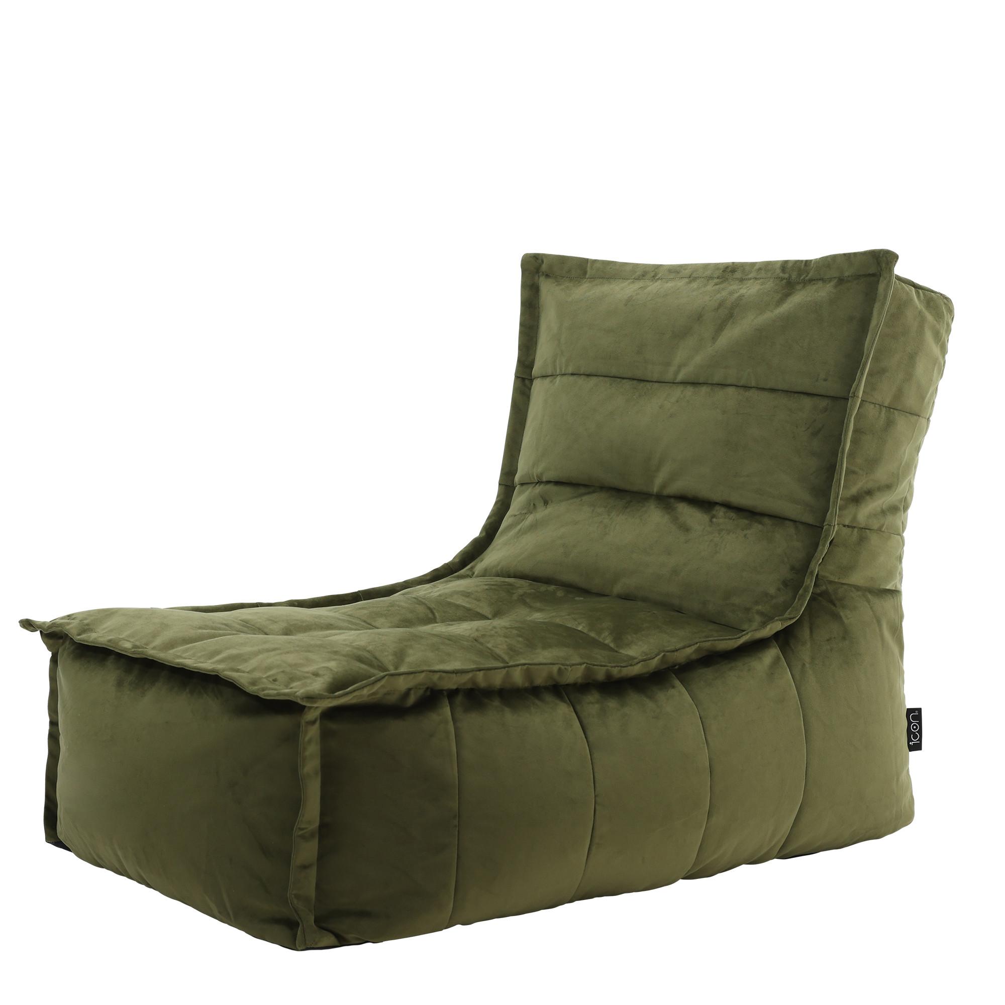 SITZSACK Lounger Skandi, Samt - Dunkelgrün, Kunststoff (65/67/90cm) - icon