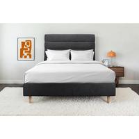 KOPFTEIL Modell Linien – Schwarzer Stoff 135 cm - Beige/Schwarz, Karton/Holz (135/120/10cm) - Sommeil de Plomb