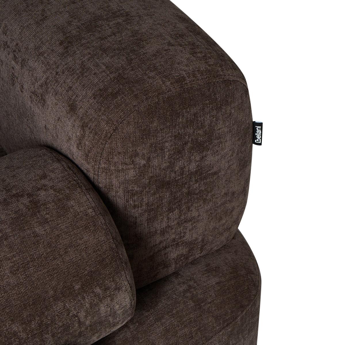 2-SITZER-SOFA Chenillegewebe Dunkelbraun Elva - Dunkelbraun, Textil (170/74/100cm) - Beliani