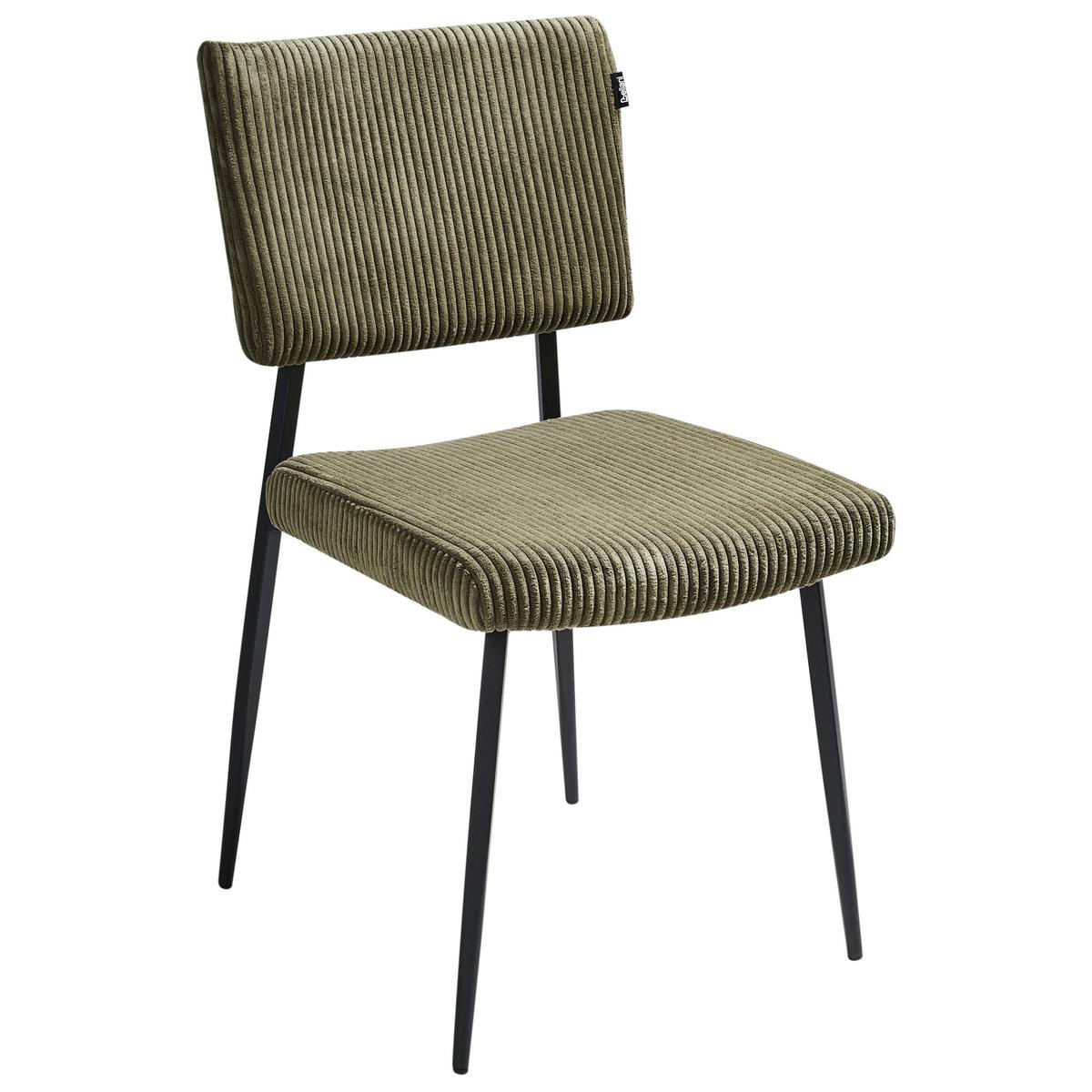 ESSZIMMERSTUHL 2er-Set Olivgrün Sturgis - Schwarz/Grün, Textil (47/87/54cm) - Beliani