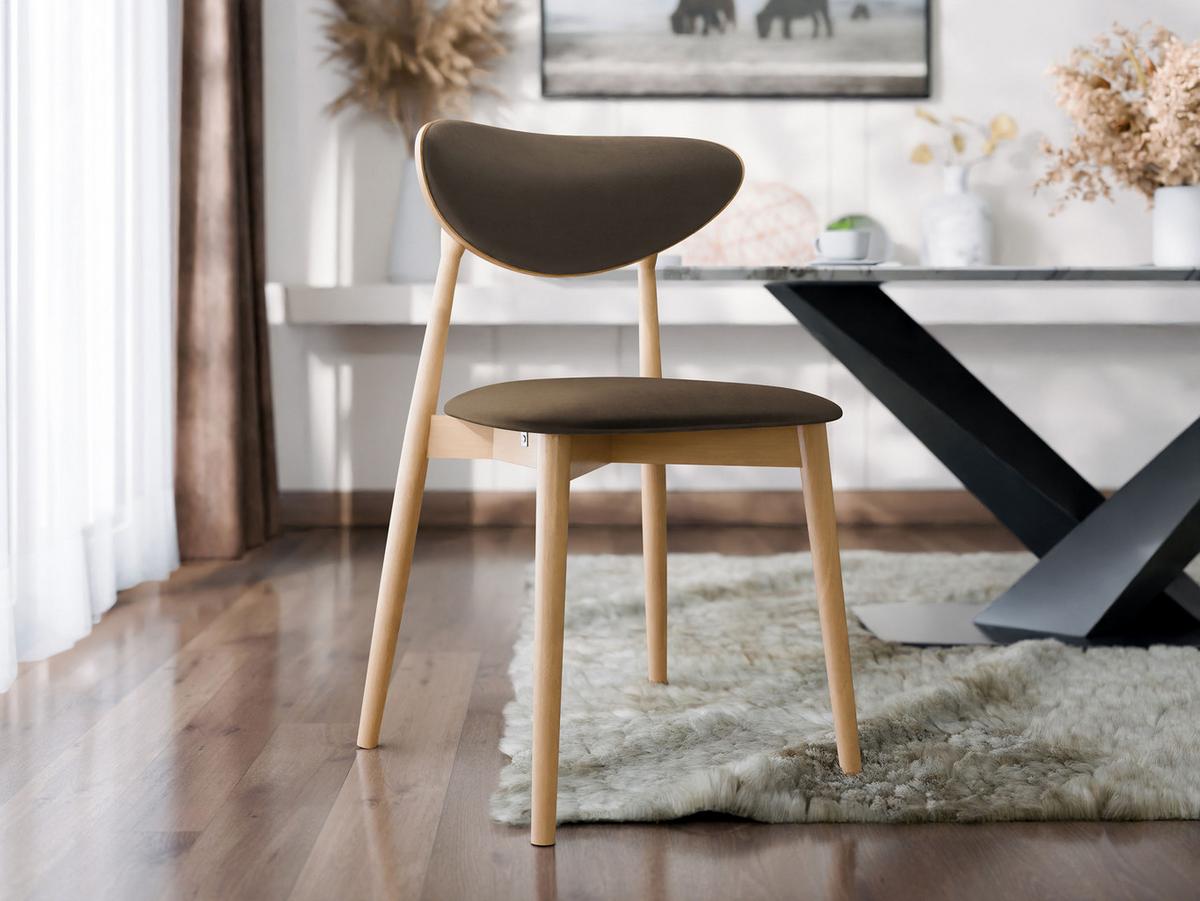 WOHNZIMMER STUHL KT65/C, Holzfarbe: Buche - Buchefarben/Braun, Holz/Textil (48/80/49cm) - MIRJAN24