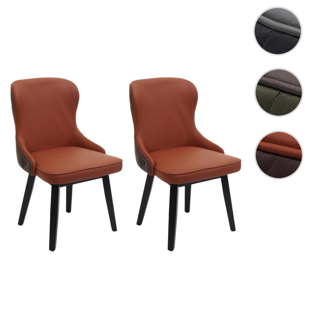 ESSZIMMERSTUHL Rotbraun, Braun 2er-Set - Rotbraun/Terracotta, Textil (53/86/53cm) - MCW