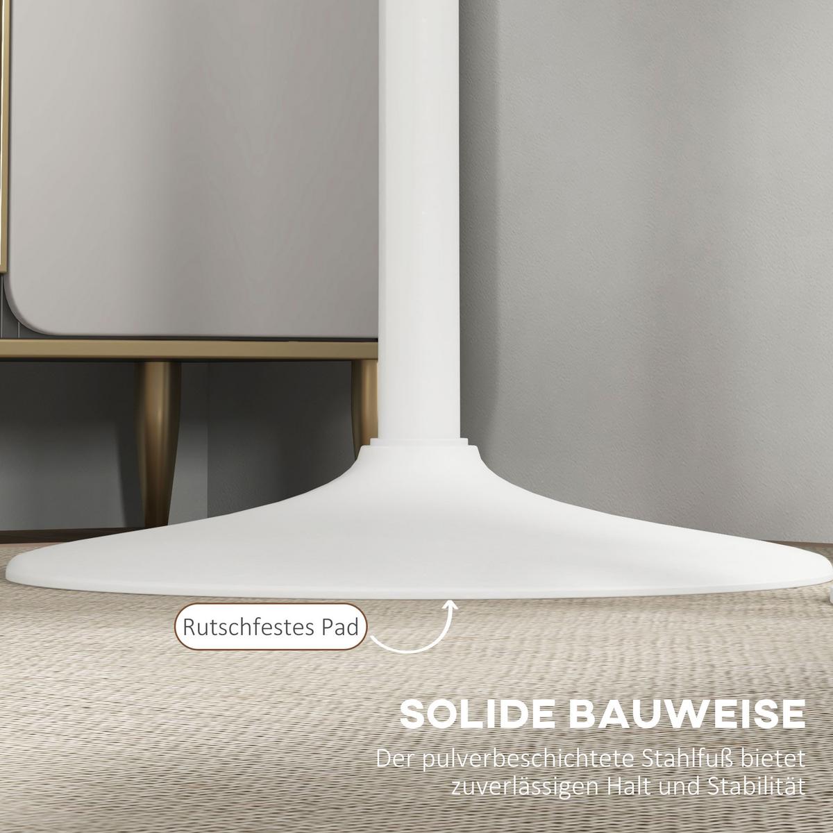 BARTISCH, MDF, Stahl, Weiß - Weiß, Kunststoff (60/60/102cm) - HOMCOM