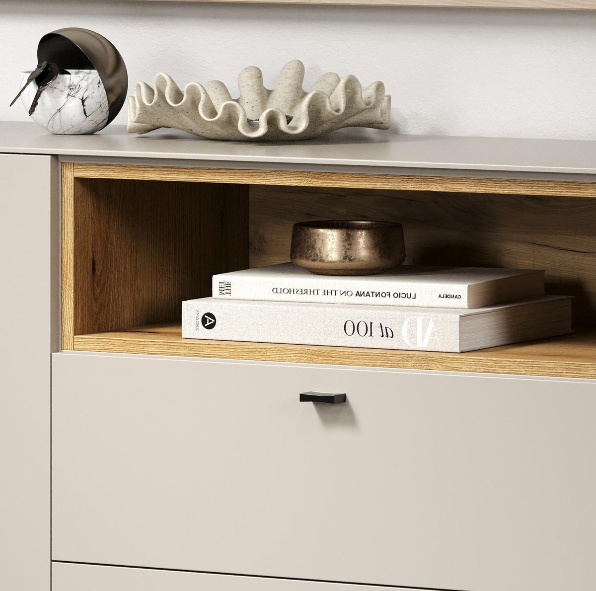 SIDEBOARD Kaschmir, Eiche 197 cm, Kommode mit Soft-Close - Kaschmir/Eichefarben, Holzwerkstoff/Metall (197/85/42cm) - Top.Furn