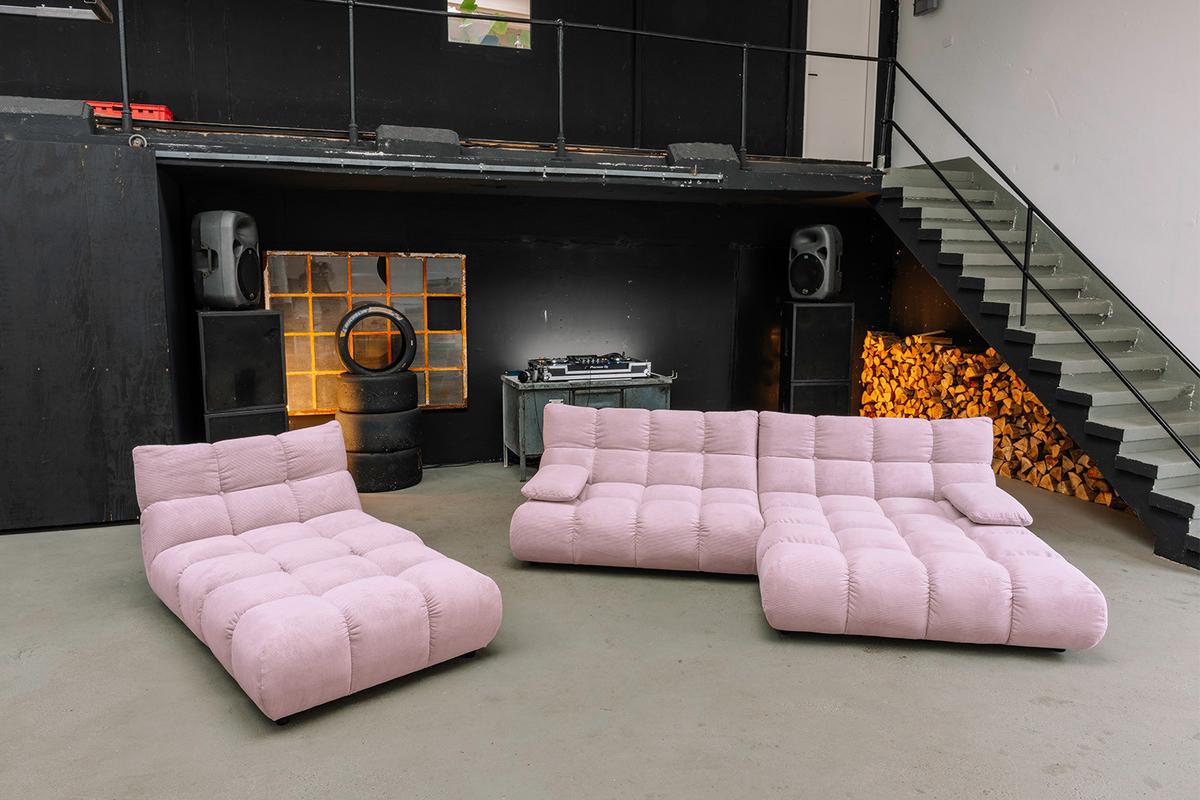 SITZGRUPPE VIVIEN 3ER SET Pink Cord (1er-Set) - Pink/Rosa, Kunststoff/Textil (359/85/510cm) - KAWOLA