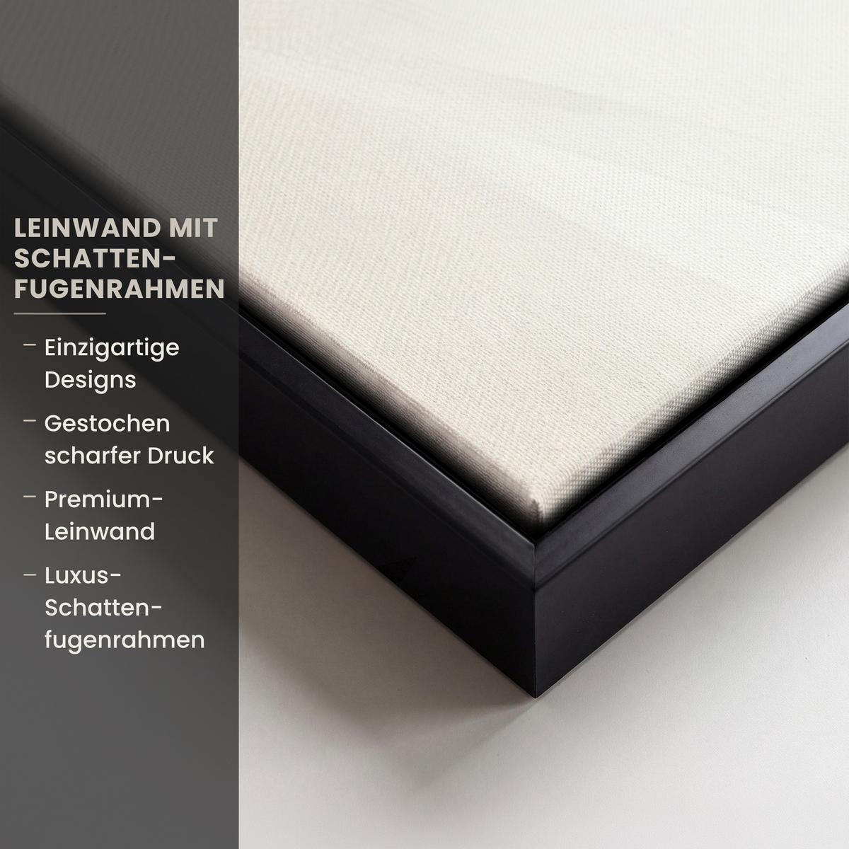 LEINWAND Bilder mit Rahmen - Blume - Beige - Farbe - Schatten - 90x60 - Creme, Textil (90/60cm) - MuchoWow
