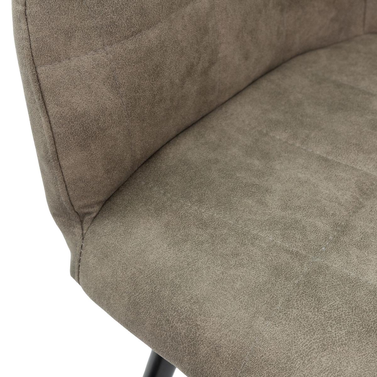 ESSZIMMERSTUHL 6er Set Olive Kunstleder - Schwarz/Olivgrün, Textil/Metall (60/84/58cm) - ECD-Germany