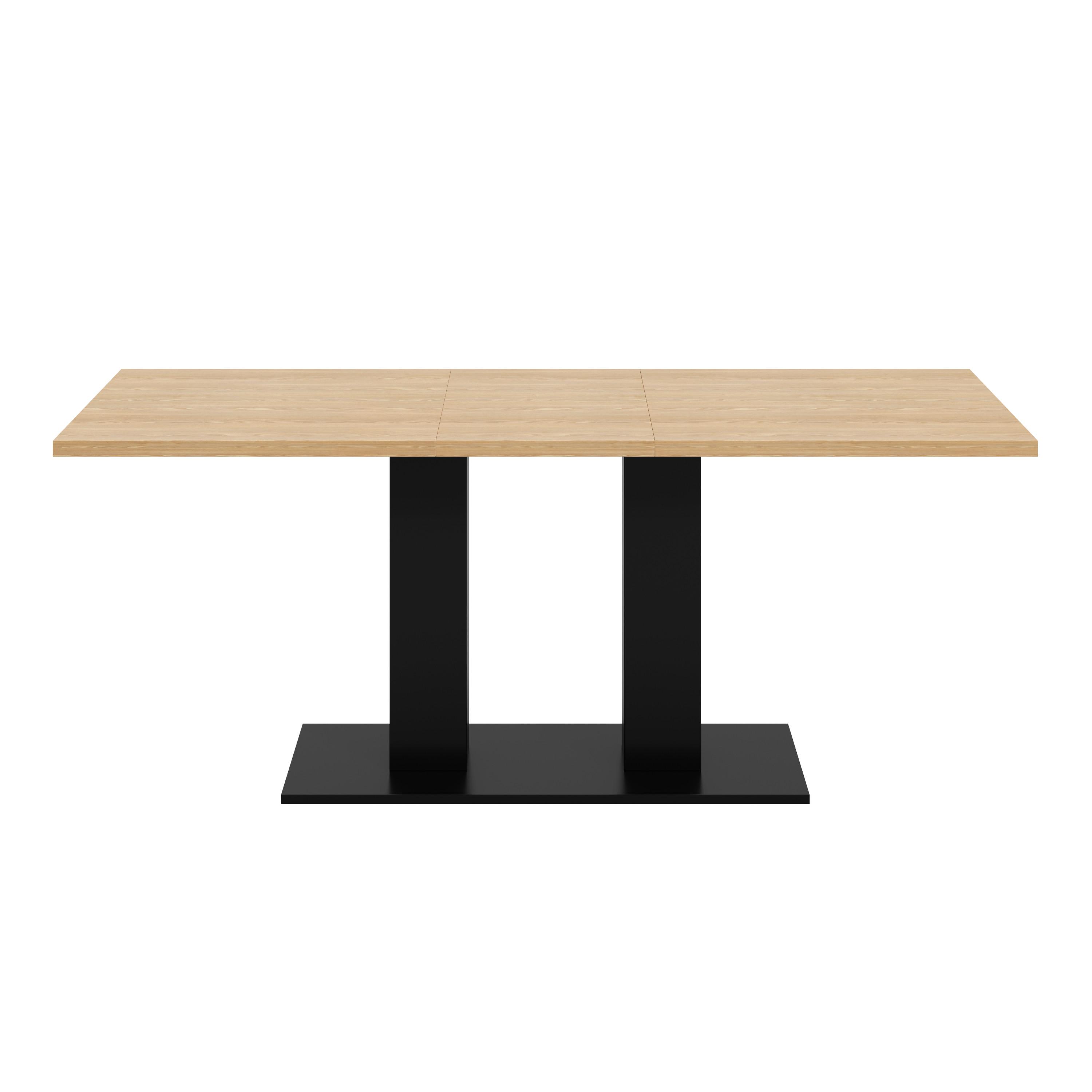 ESSTISCH ausziehbarer holzoptik 140 bis 180 cm, säulengestell für 6-8 personen - Naturfarben, Holzwerkstoff (70/180/75cm) - Urban Meuble