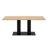 ESSTISCH ausziehbarer holzoptik 140 bis 180 cm, säulengestell für 6-8 personen - Naturfarben, Holzwerkstoff (70/180/75cm) - Urban Meuble