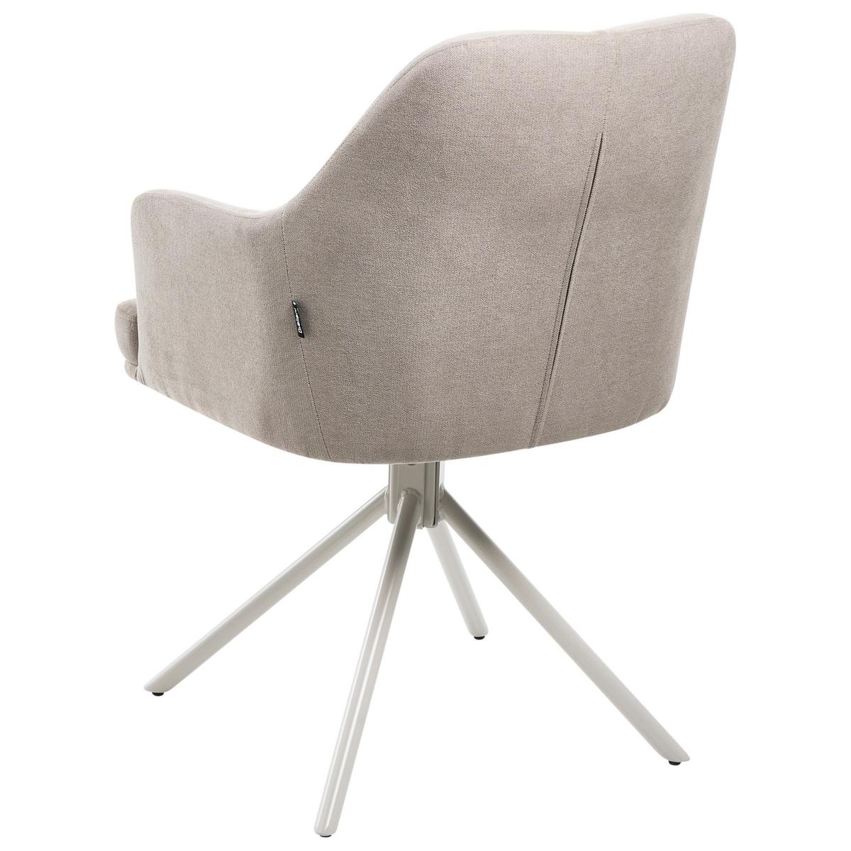 ESSZIMMERSTUHL 2er-Set Stoff Taupe Mira - Taupe, Textil (46/84/60cm) - Beliani