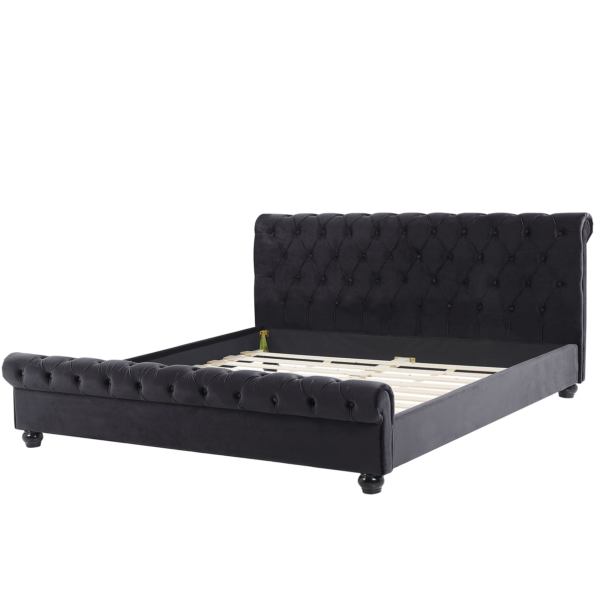 POLSTERBETT 180/200cm Schwarz Avallon - Schwarz, Textil (180/200cm) - Beliani