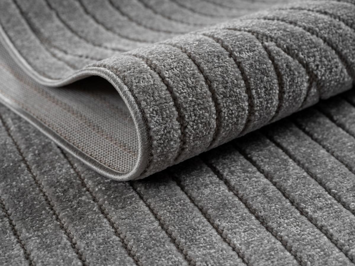 TEPPICH Outdoor ENGADIN in Silber, im Skandi-Stil mit 3D-Design, 200 x 290 cm - Silberfarben, Textil (290/200cm) - KADIMA DESIGN