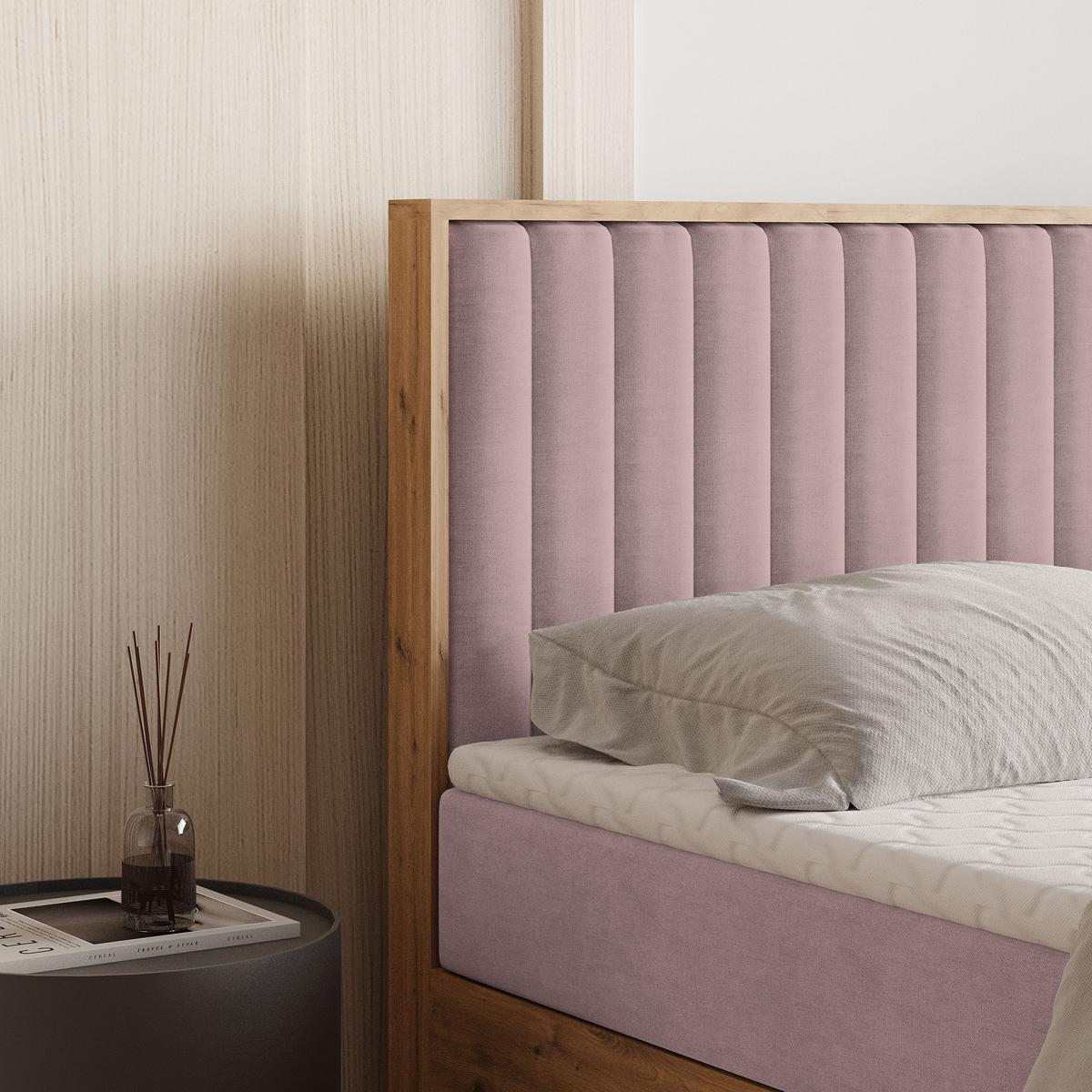 BOXBETT VARELI 140x200 cm mit Matratze und Topper - Rosa - Rosa, Holz (140/200cm) - MASSENO