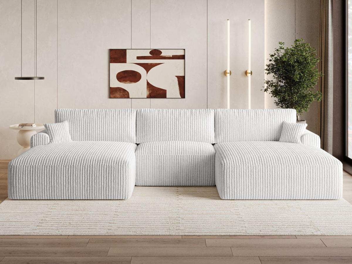 ECKSOFA U Serene Grau - Grau, Holz/Textil (391/145cm) - Graingold