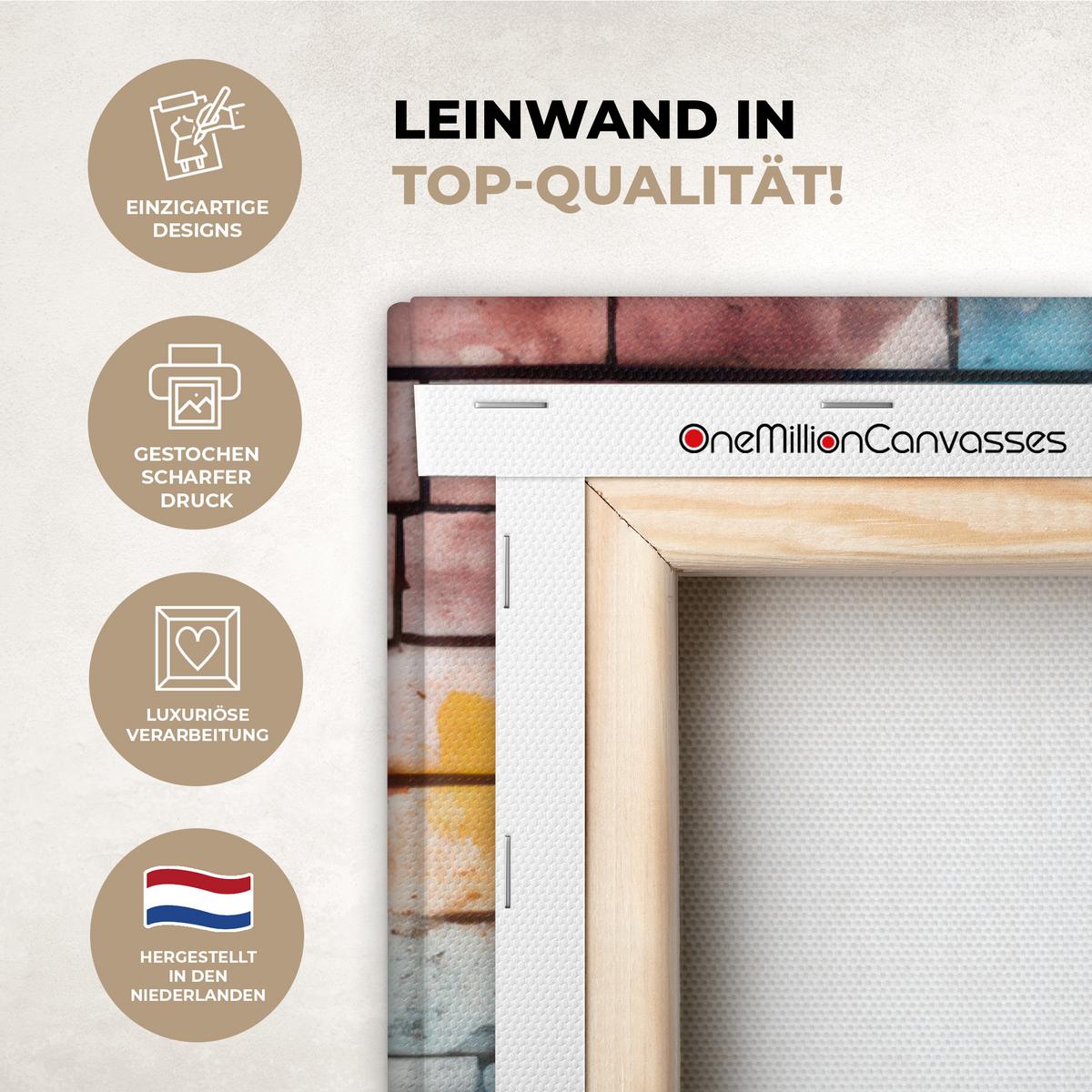 LEINWANDBILD Affe - Graffiti - Musik Wanddeko Schlafzimmer 60x90 cm - Multicolor, Textil (60/90cm) - MuchoWow