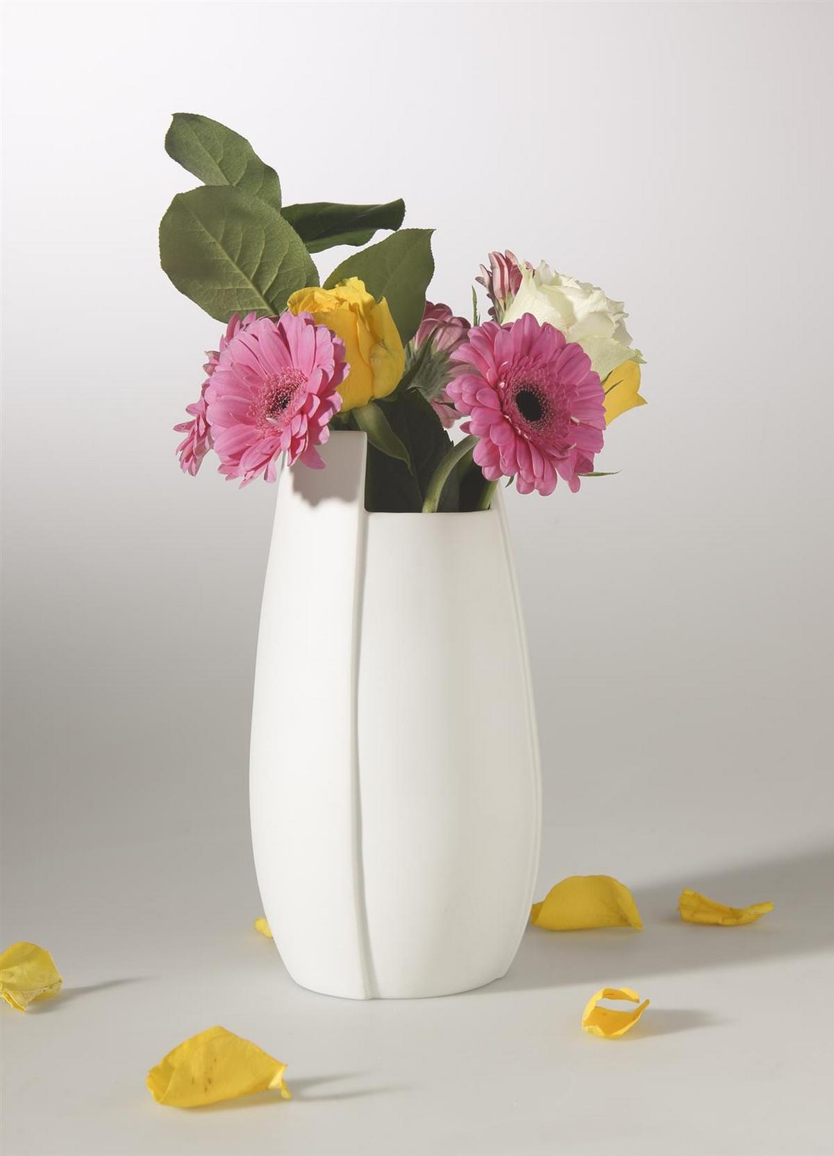 VASE Ova weiß 21 cm - Weiß, Keramik (21cm) - Goebel