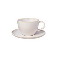 KAFFEETASSE MIT UNTERTASSE Crafted Cotton 170 ml 2-tlg. - Weiß, Keramik (14.9/8.4/14.9cm) - like.Villeroy & Boch