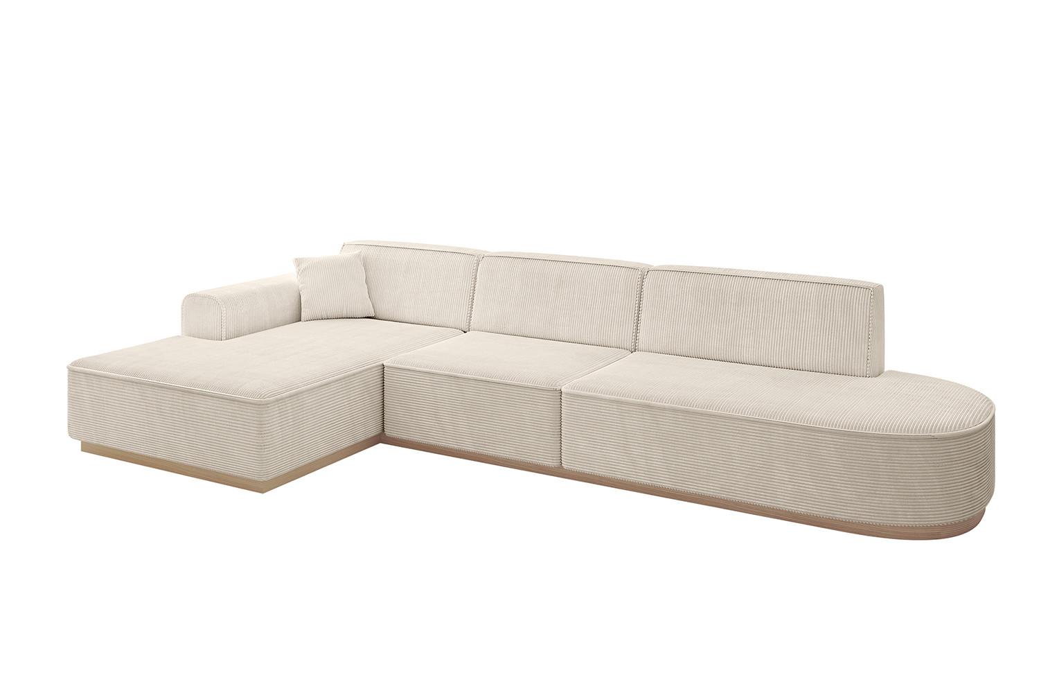 ECKSOFA Ottomane Links IREA-L2 - 327x165x80 cm Beige - Beige, Holzwerkstoff/Textil (327/165cm) - ALTDECOR