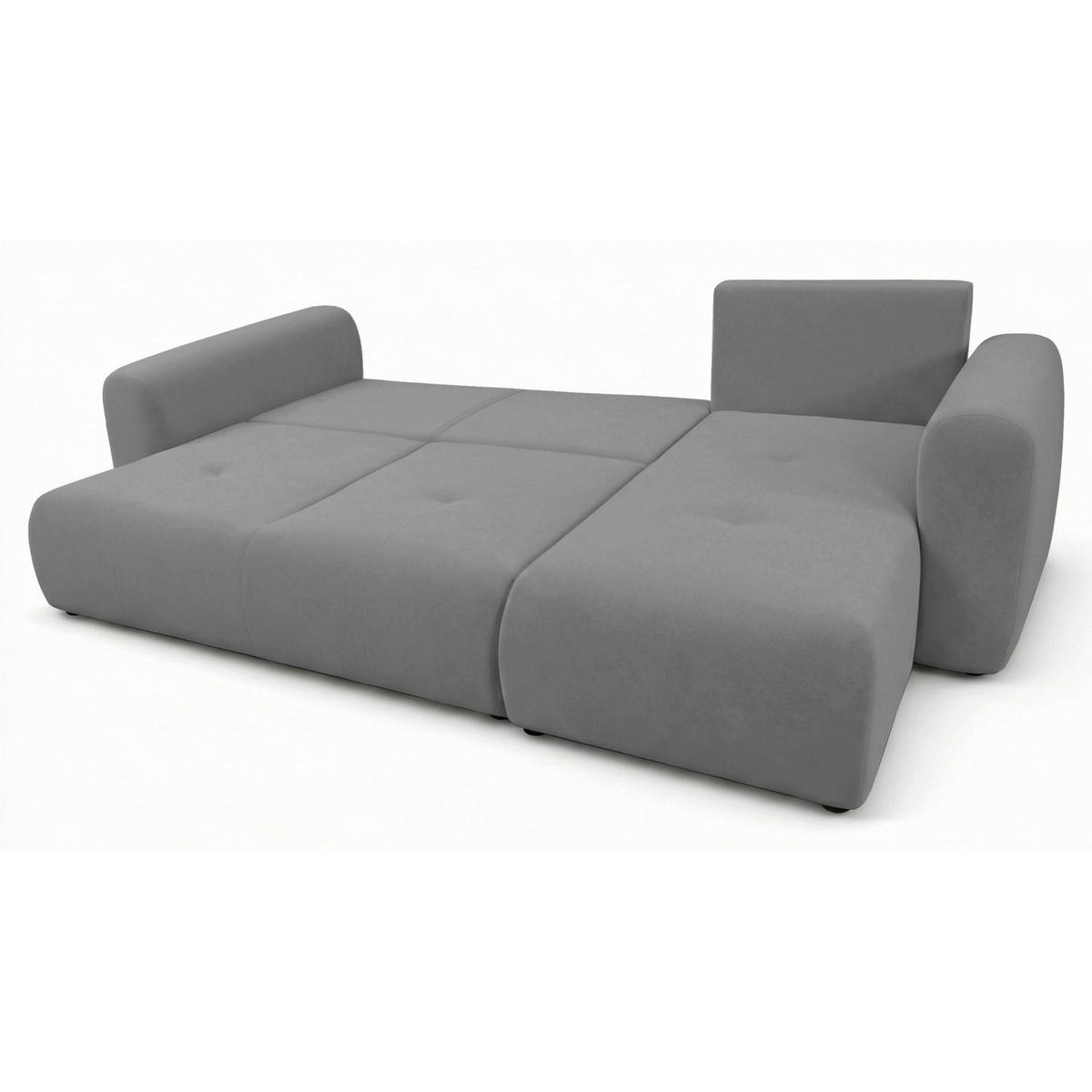 ECKSOFA Olido Grauer-Samt - Grau, Kunststoff/Textil (245/150cm) - Selsey