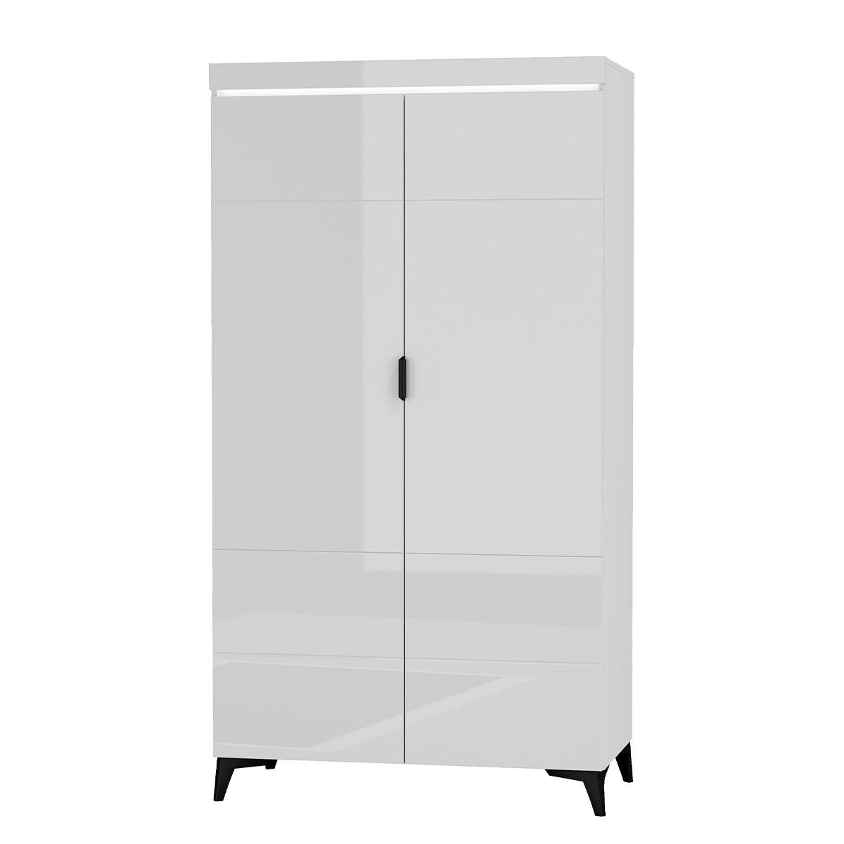 SCHRANK 2 Türen Ruben Weiß - Weiß, Holzwerkstoff (105/195/55cm) - Petits-meubles