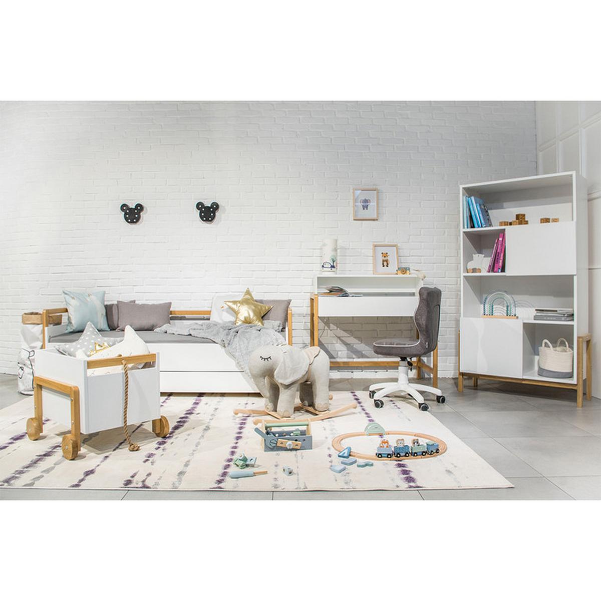 BÜCHERREGAL Weiß und Holz - Weiß, Holzwerkstoff (90/160/40cm) - Petits-meubles