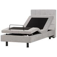 POLSTERBETT verstellbar 90x200 cm Grau Duke - Hellgrau, Textil (90/200cm) - Beliani