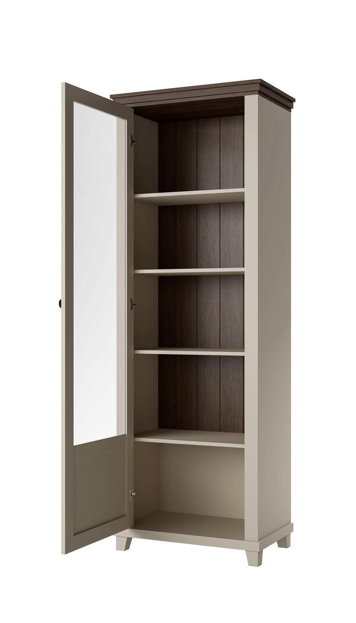 VITRINE EVANDRO 200 / 71 cm in Beige - Beige, Holzwerkstoff (71/200/42cm) - MASSENO