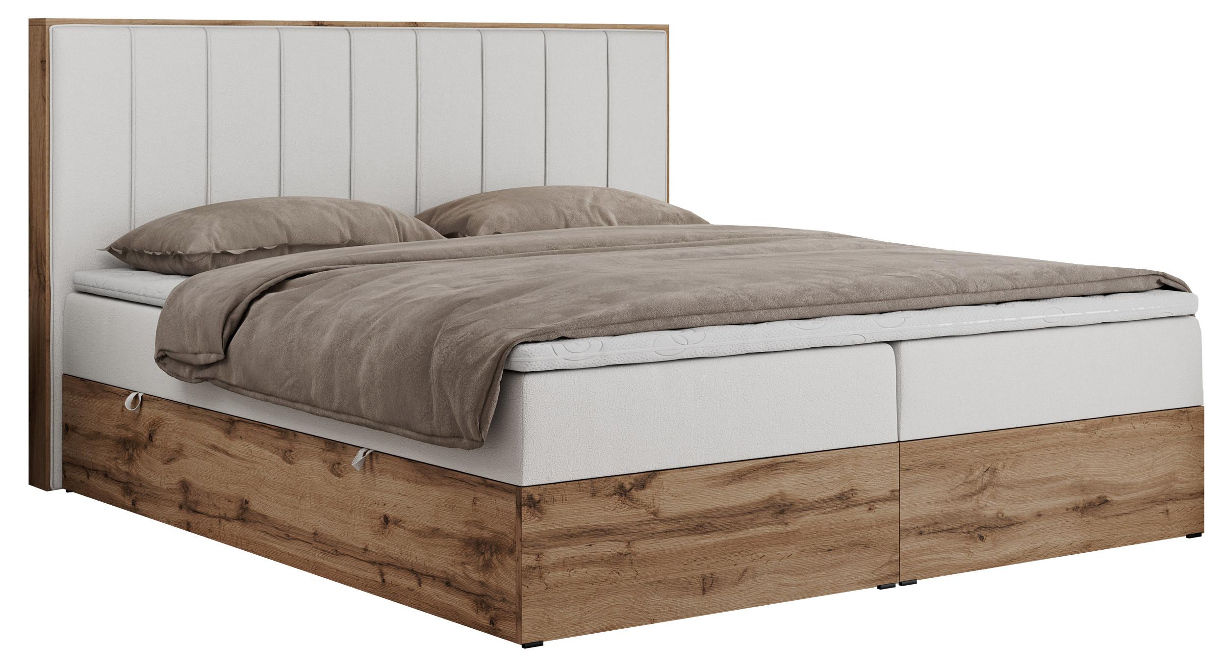 BOXBETT BELLISSIMO 140/200 Weiß Kunstleder - H3 - Weiß, Holz/Textil (140/200cm) - MKS