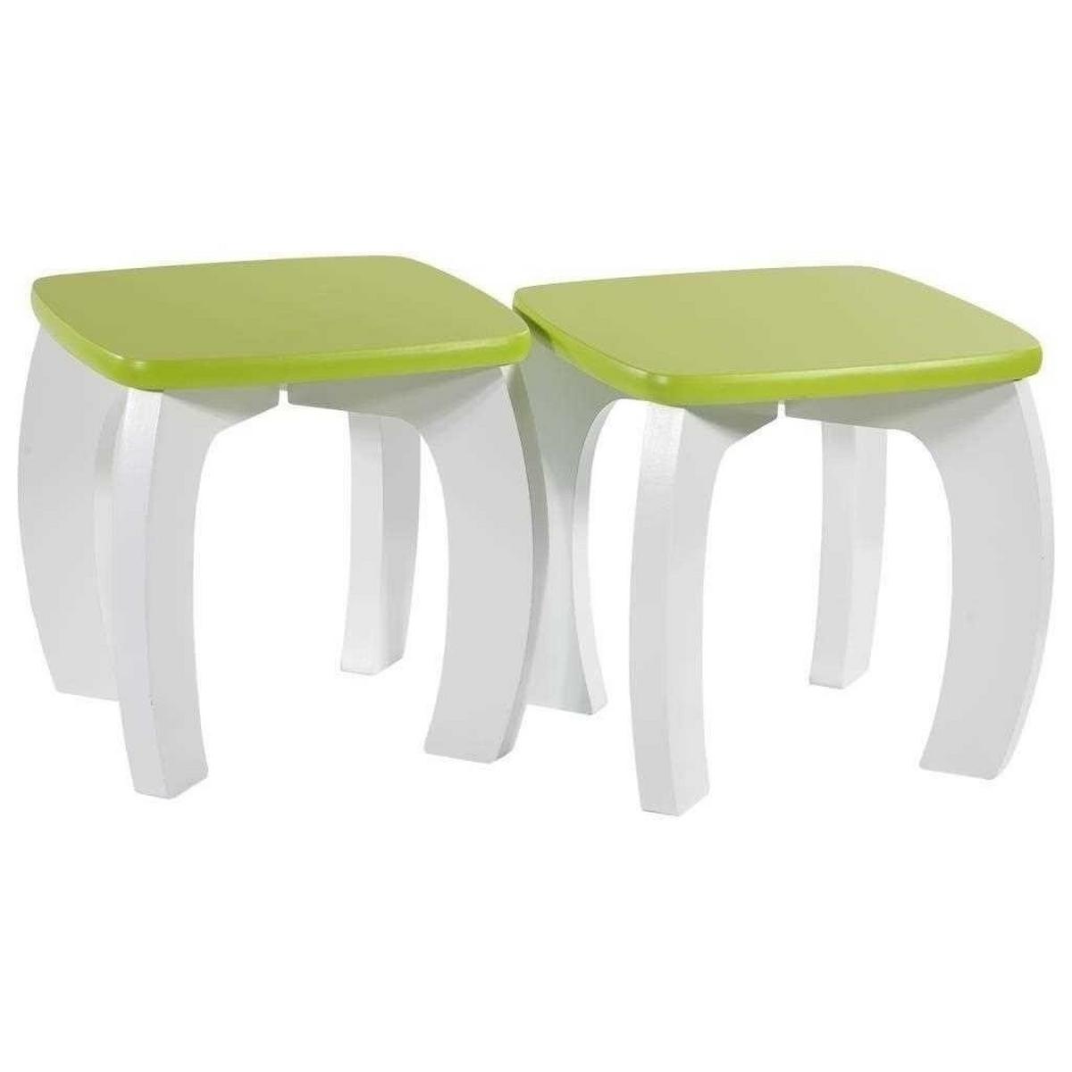 HOCKER und TISCH, 96x48x42cm, 3-tlg. - Grün, Holzwerkstoff (96/42/48cm) - Wanderlust