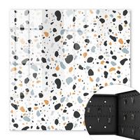 SCHLÜSSELBOX Schwarz 30x30 cm- Türöffnung nach rechts - Terrazzo-Muster - Schwarz, Metall (30/30/5cm) - TULUP