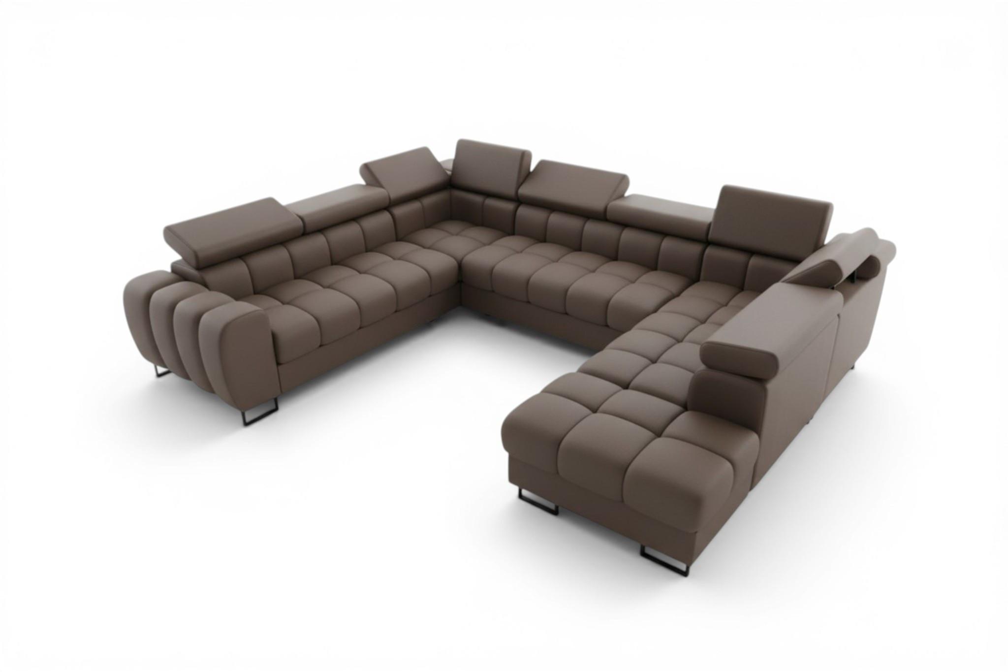 WOHNLANDSCHAFT Bastien Xl - Braun, Holzwerkstoff/Textil (350/95/265cm) - Fun Möbel