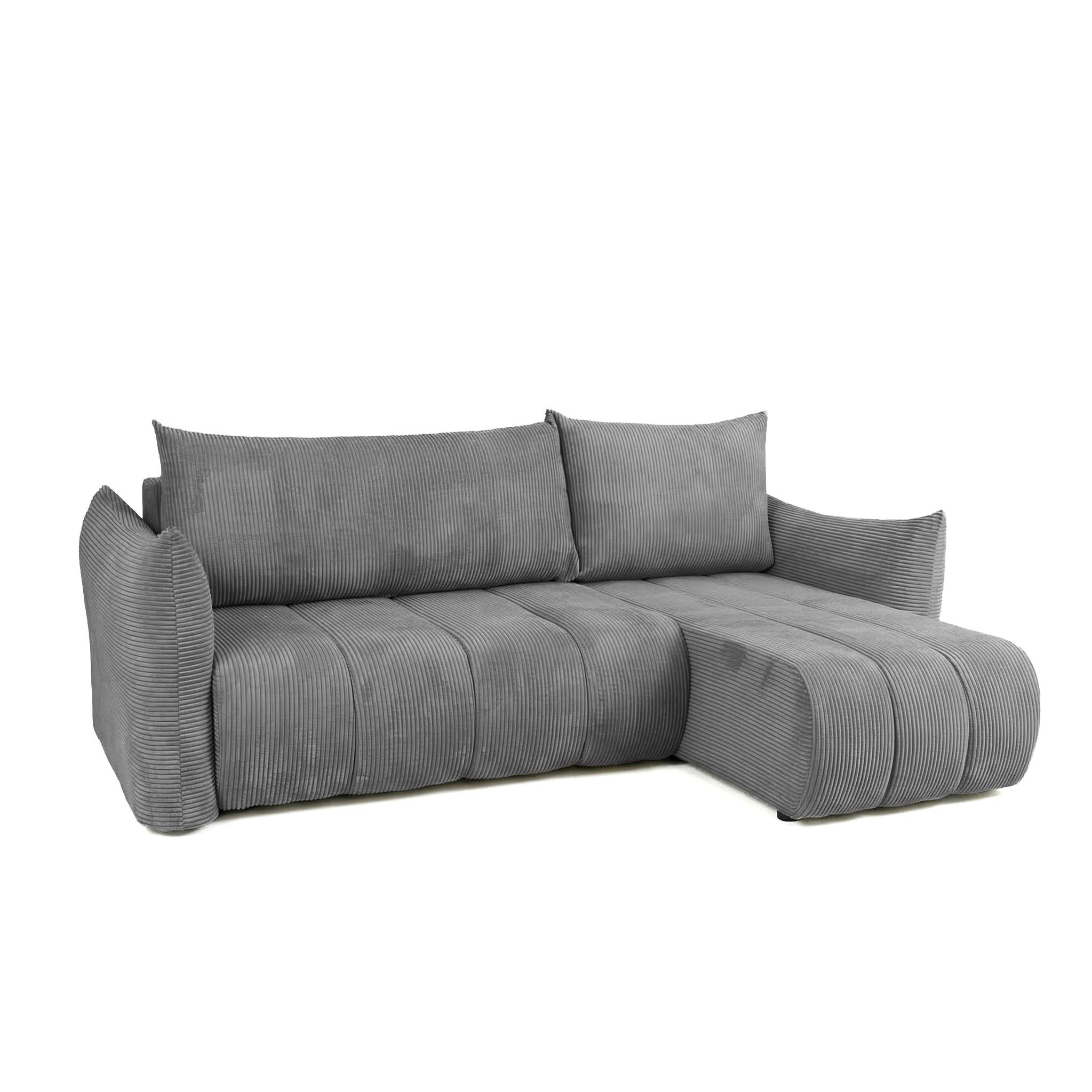 ECKSOFA Ontario Xs Mit Schlaffunktion - Grau, Holzwerkstoff/Textil (226/154cm) - Fun Möbel