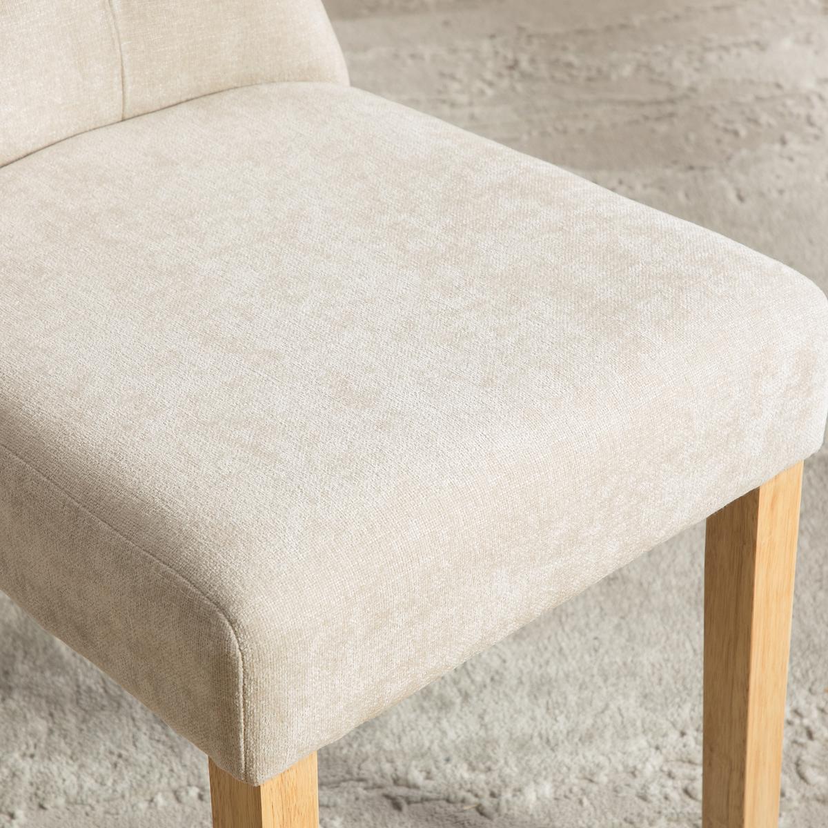 ESSZIMMERSTÜHLE 2er-set aus chenille und massivholz, mit nietenverzierung und federkern - Beige, Textil (62.5/92/45cm) - Urban Meuble
