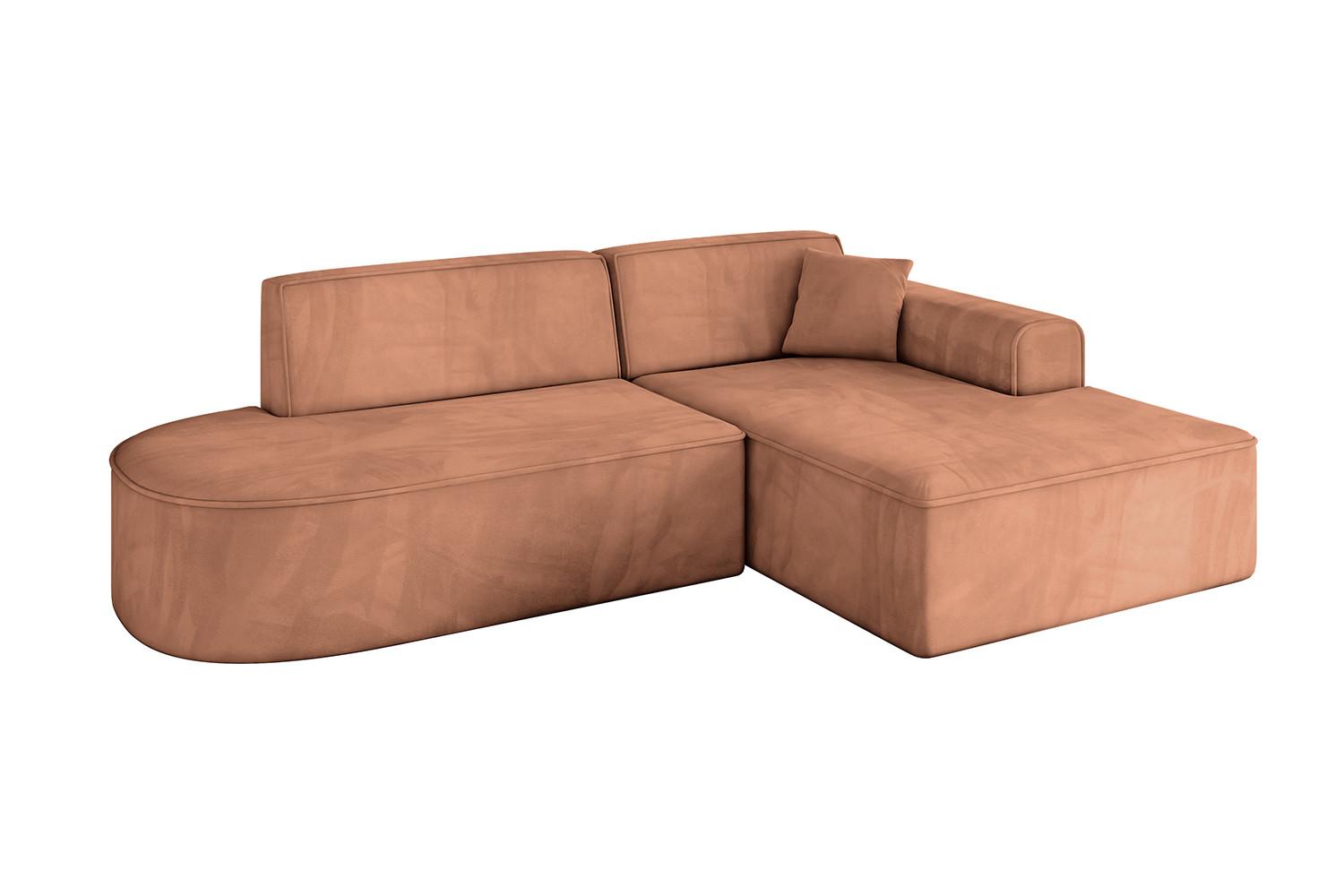 ECKSOFA Ottomane Rechts IREA-L1-v3 - 234x171x79 cm Koralle - Koralle, Holzwerkstoff/Textil (171/234cm) - ALTDECOR