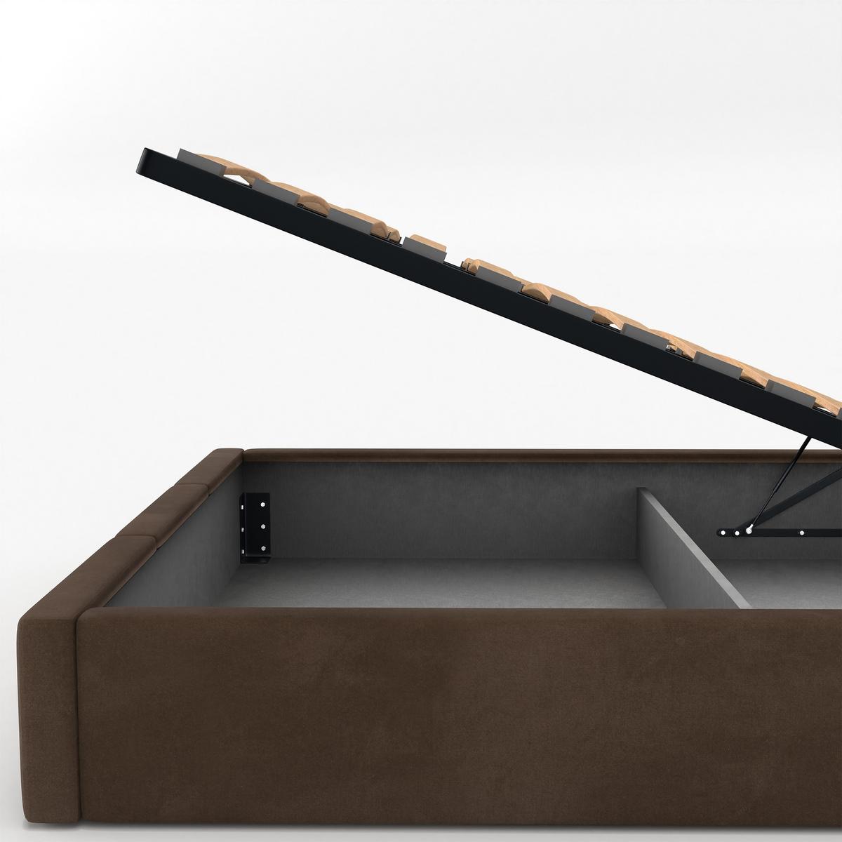 POLSTERBETT für Schlafzimmer Bett mit Stauraum Braun 90x200 - Braun, Holzwerkstoff/Metall (90/200cm) - Muralo