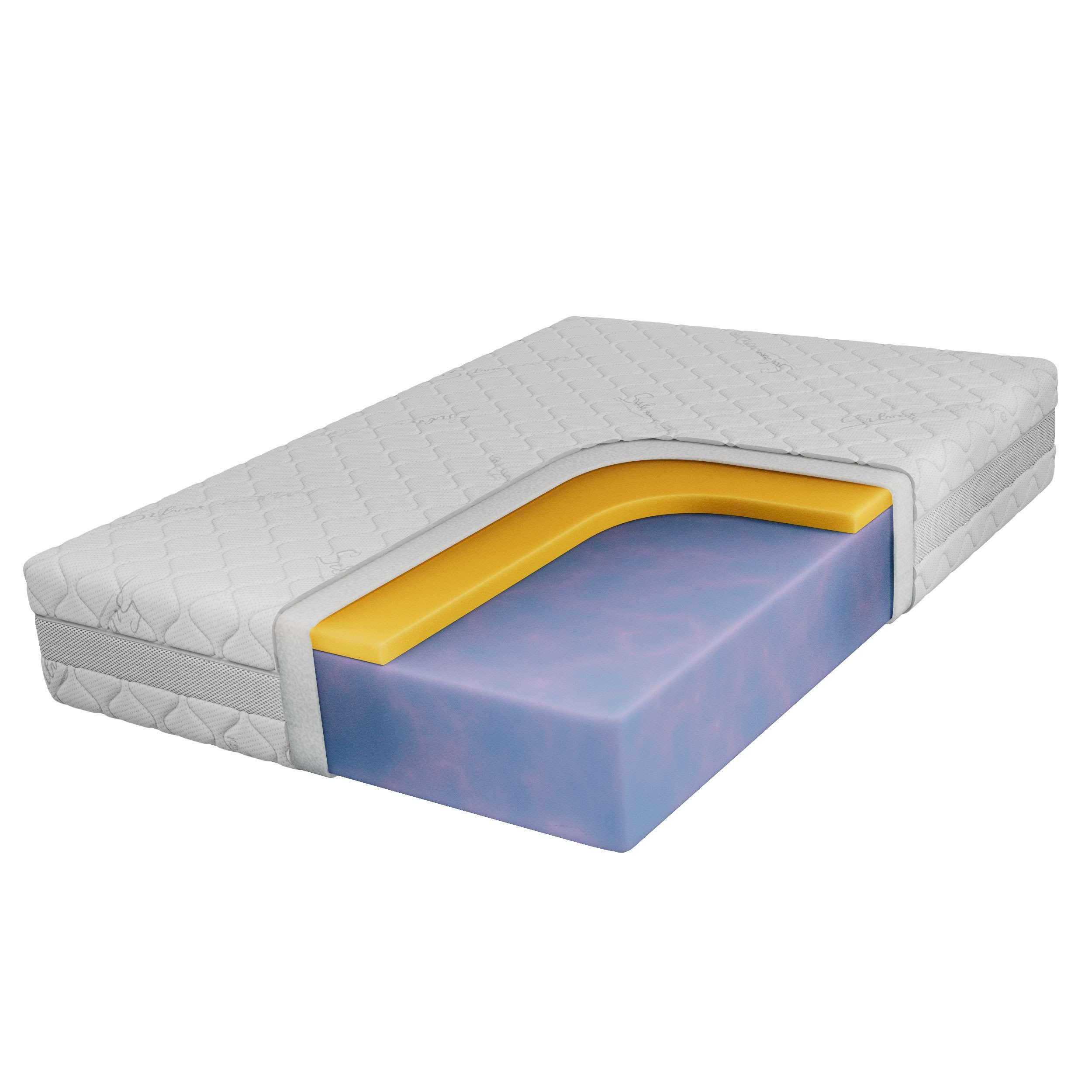VISCOMATRATZE DIVO - 200/200 - H2 - Sivo - Weiß, Textil (200/200cm) - MKS
