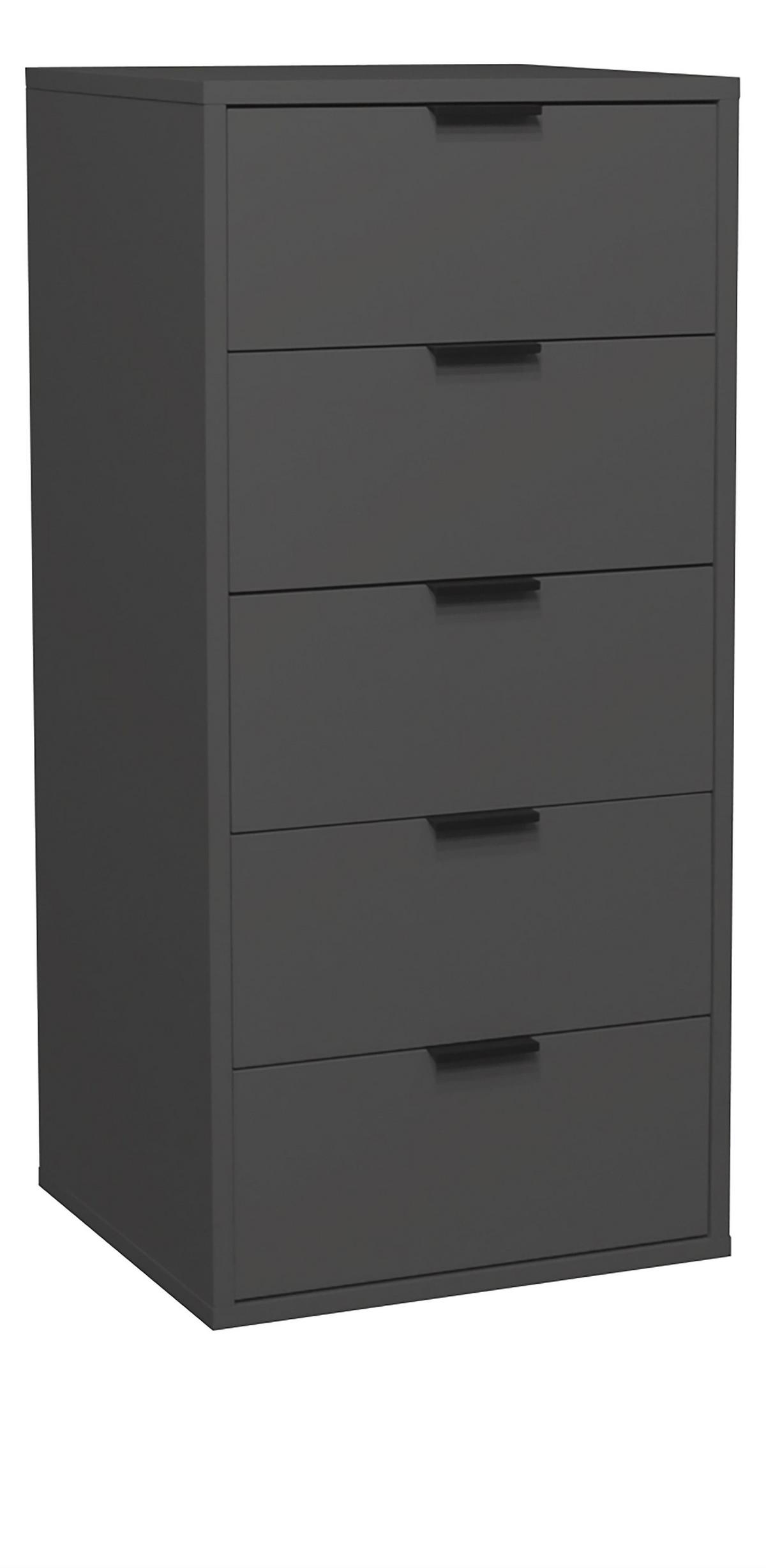 KOMMODE Erna 51x45x108 Anthrazit matt Lack - Anthrazit, Holzwerkstoff (51/108/45cm) - 58aufmkessel