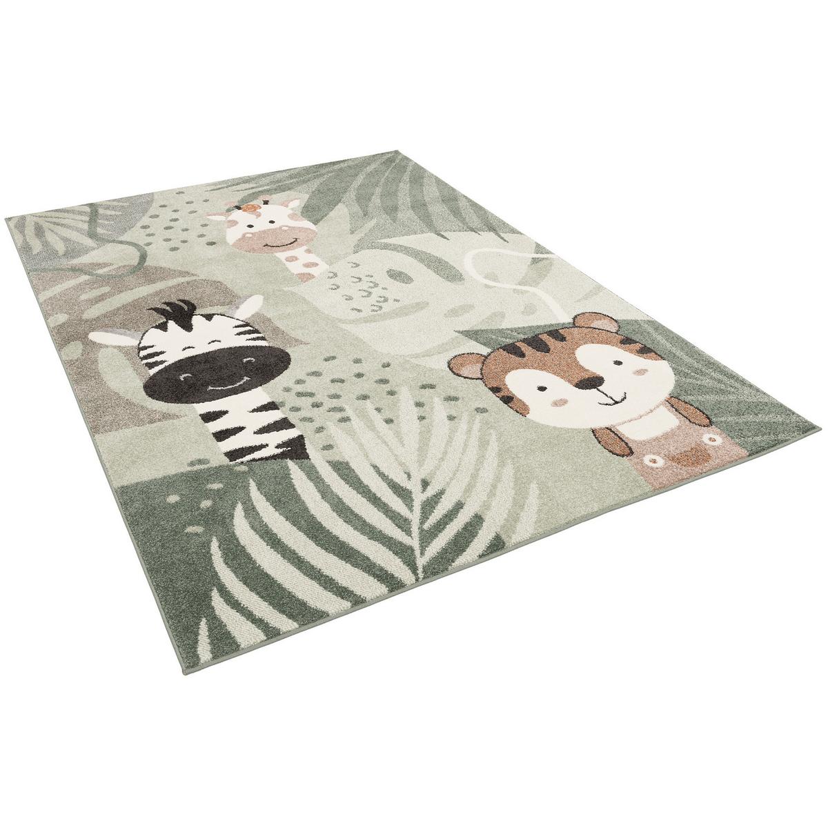 KINDER TEPPICH SOFTSTAR KIDS SAFARI FRIENDS - Grün, Textil (120/170cm) - Pergamon