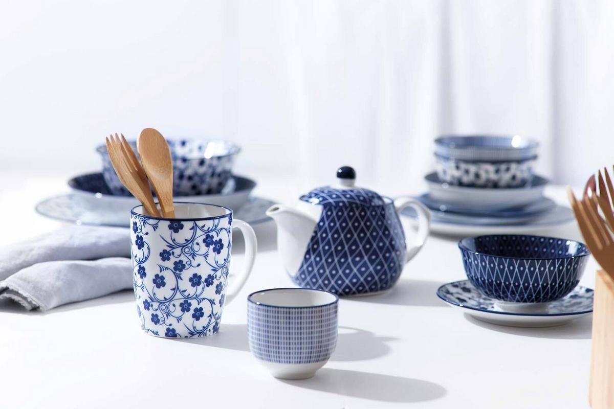 BASIC-SET Royal Sakura blau-weiß 12-tlg. - Blau/Weiß, Keramik (2/2/2cm) - Ritzenhoff Breker