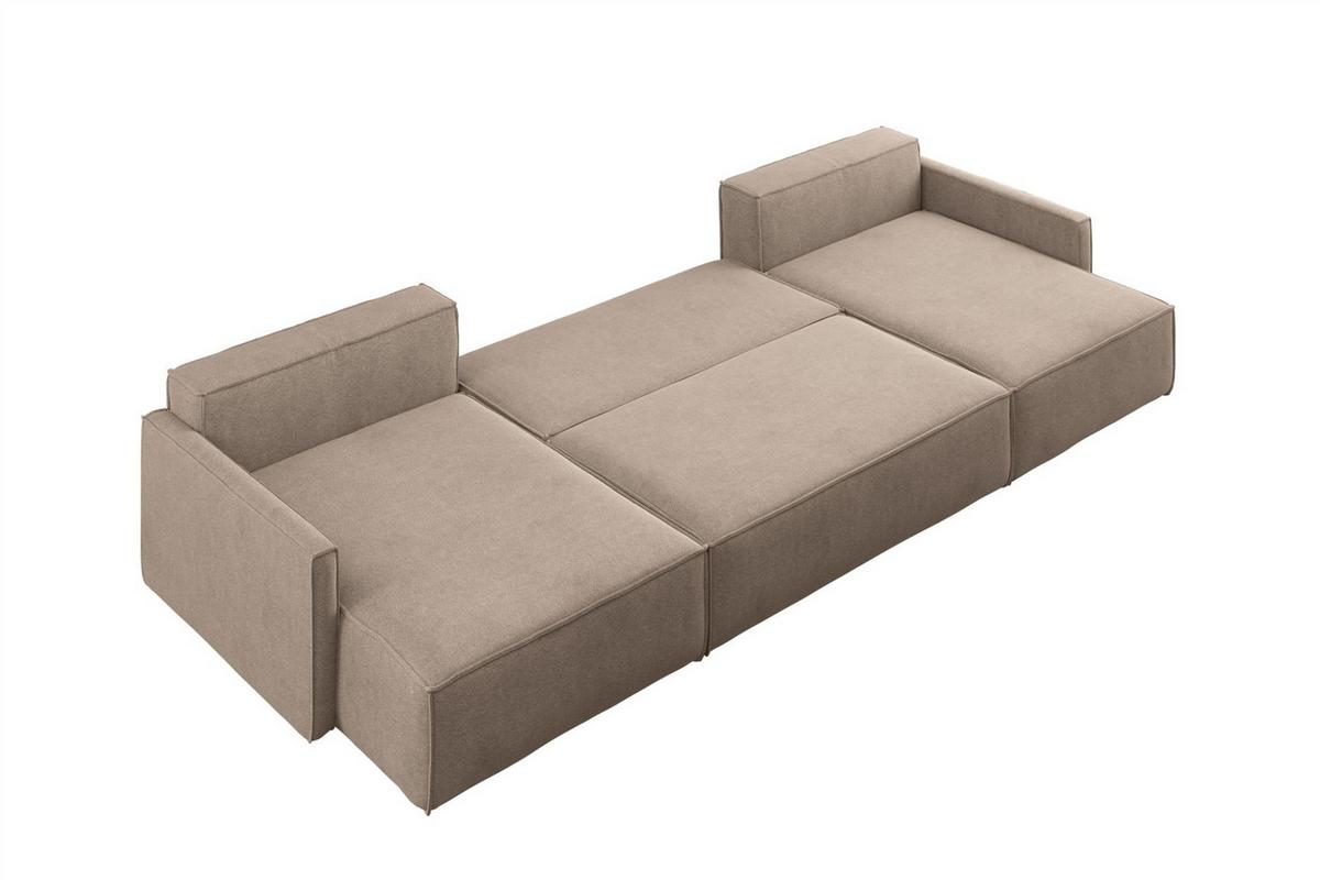 WOHNLANDSCHAFT Louis Scala - Beige, Holzwerkstoff/Textil (348/83/142cm) - Fun Möbel