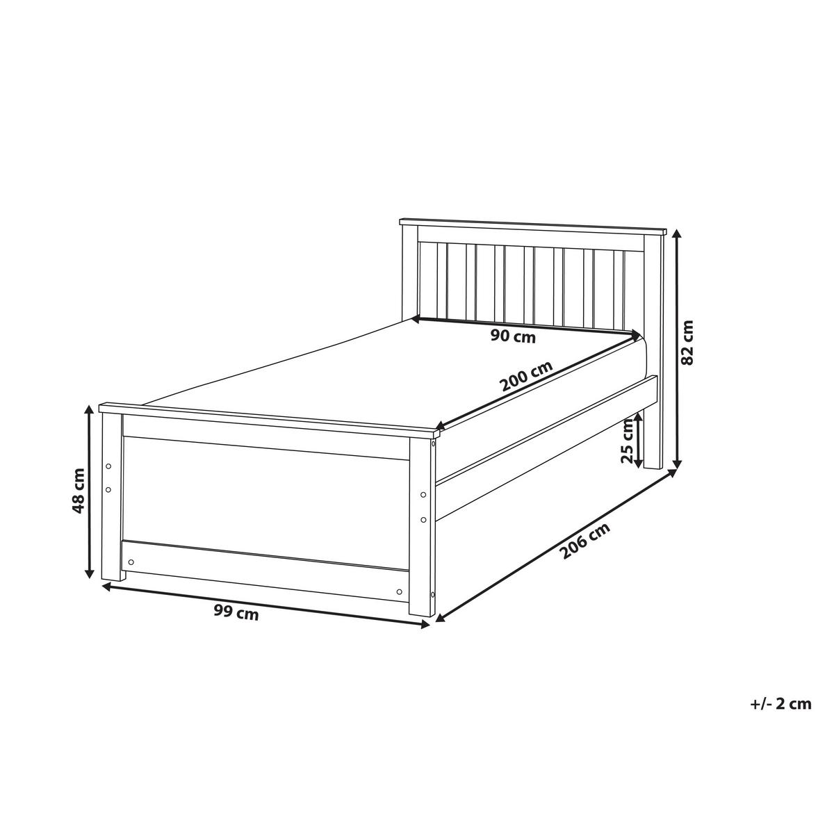 BETT mit Lattenrost 90/200 cm Kiefernholz Braun Olendon - Braun, Holz (90/200cm) - Beliani