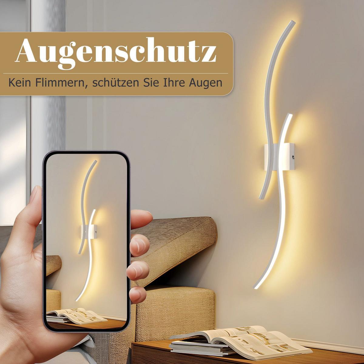 LED WANDLEUCHTE FRANKENBERG II 101.5/13.5/4.9 cm - Weiß, Metall (13.5/4.9/101.5cm) - Nettlife