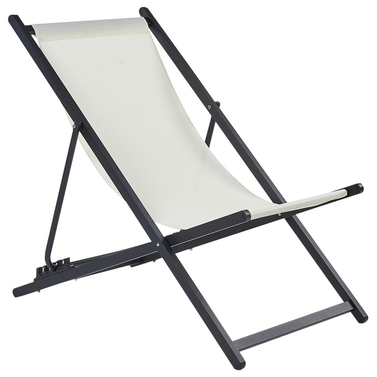GARTENSTUHL Beige Locri II - Beige/Schwarz, Metall (60/79/95cm) - Beliani