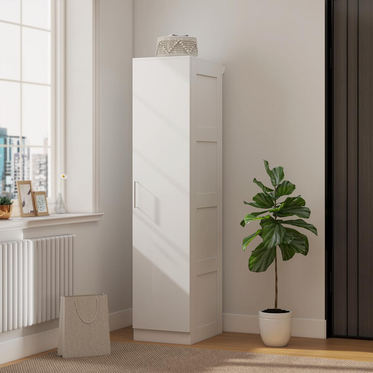 KLEIDERSCHRANK Spanplatte Weiß - Weiß, Holzwerkstoff (40/180/52cm) - HOMCOM